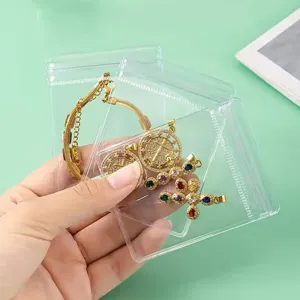 Sachets Bijoux en PVC Transparent Auto-scellant Mini Sacs Plastique avec Fermeture Éclair pour Boucles d'Oreilles Colliers Bracelets Imperméable Emballage