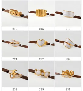 Stainless steel gold rings set, versatile stacked fashion multi-style jewelry for women.