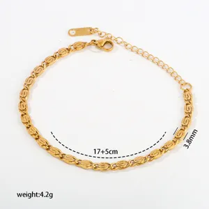 Gold stainless steel chain bracelet minimalist geometric fashion wrist jewelry accessory