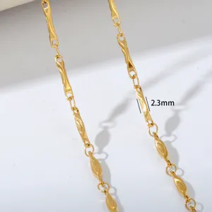 Goldene Edelstahl DIY Kette Detail, 2.3mm modische minimalistische Damen Halskette.