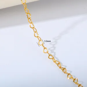 Goldene DIY Kettenglied Detailaufnahme, 3.3mm Breite zarte Halsketten Zubehör für Damen.