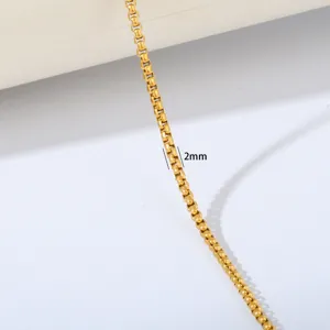 Goldfarbene Edelstahl Boxkette 2mm breit DIY Schmuckherstellung Mode Halskette Klassisch