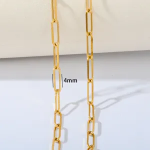 Goldene Edelstahl Büroklammer Kette Detailansicht, 4mm Breite DIY Schmuck Halskette Zubehör.