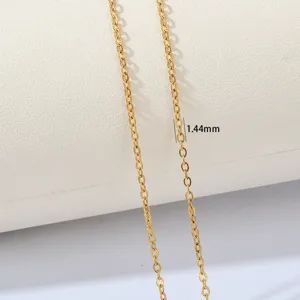 Goldener Edelstahl filigrane Kette 1.44mm Breite DIY Mode Schlüsselbeinkette vielseitig