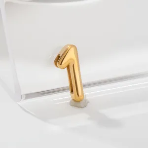 Gold number 1 stainless steel charm pendant for DIY bracelet necklace jewelry making.
