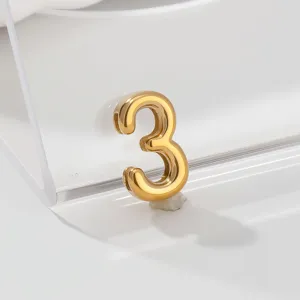 Exquisite gold number 3 pendant stainless steel DIY charm for fashion bracelet jewelry.