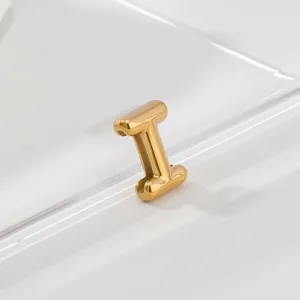 Elegant stainless steel gold letter I charm pendant for stylish fashion bracelets.