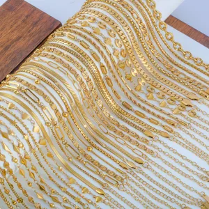 Stainless steel metal plain chain necklace wholesale European style multi layer stack