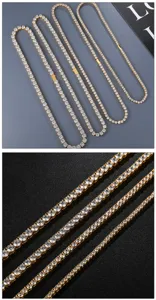 Gold tennis chain necklace men hip hop iced out cz crystal fashion jewelry detail view