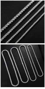Men hip hop tennis chain necklace, micro pave clear cubic zirconia crystal links, fashion jewelry.