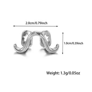 Silver hollow grillz detail view showing dimensions and weight specs for cool hip-hop style.