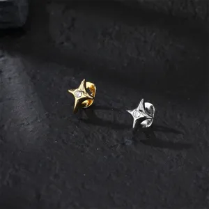 Gold and silver star tooth grillz with cubic zirconia for hip hop fashion styling