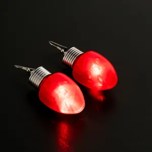 Leuchtende rote Glühbirne Ohrringe, Weihnachten Party Ohrschmuck, festliche Pendelohrringe.