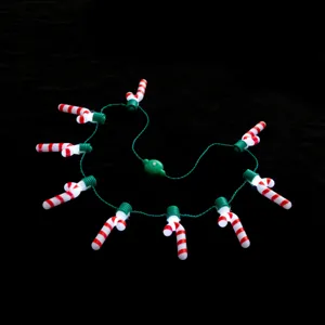 Natale LED festone luminoso bastoncino di zucchero per festa luminoso appendiabiti decorativo
