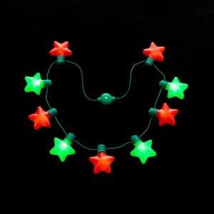 Weihnachten leuchtende Stern Halskette Lichterkette 9 LEDs Party Dekoration Atmosphäre