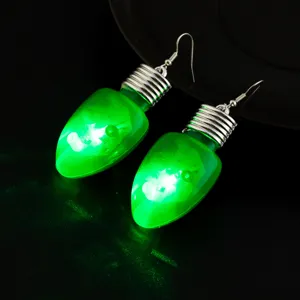 Weihnachtliche leuchtende Glühbirne Ohrringe grüne LED Ohrhänger Party Schmuck Geschenke