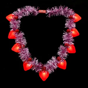 Valentinstag Herz Anhänger LED Leuchtende Halskette Flitter Girlande Konzert Party Fee Glühende Requisiten Unisex Zubehör