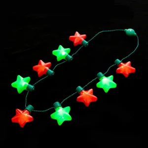 Weihnachten LED leuchtende Stern Halskette festliche Party Deko Beleuchtung Urlaubsgeschenk