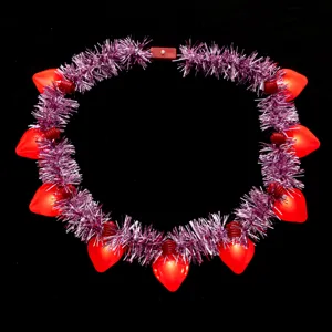 Valentinstag Herz LED Leuchtkette pink Lametta Girlande Party Konzert Requisite Detail
