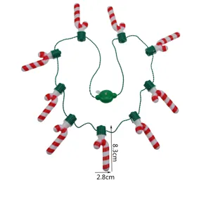 Weihnachten LED Zuckerstange leuchtende Kette Party Feiertags Deko Licht Requisite