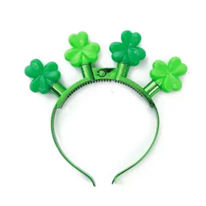 St. Patrick's Day grüner Klee leuchtender Haarreif LED Licht Kopfbedeckung Party Zubehör
