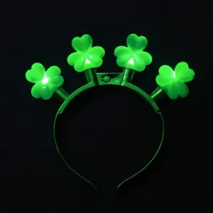 St Patrick's Day Grüne Kleeblatt Leuchtende Haarreif LED Blinkende Clover Haarschmuck Irisches Festival Party Zubehör Für Herren Damen