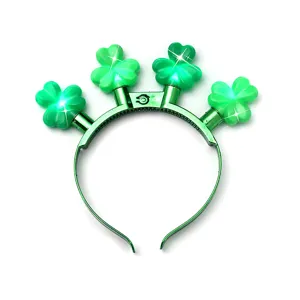 LED Leuchtend Kleeblatt Haarreif St Patricks Tag Grüne Klee Haarband Party Accessoires