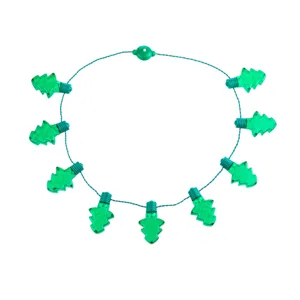 Weihnachten 9 LED Leuchtende Halskette Party Weihnachtsbaum Anhänger Lichterkette
