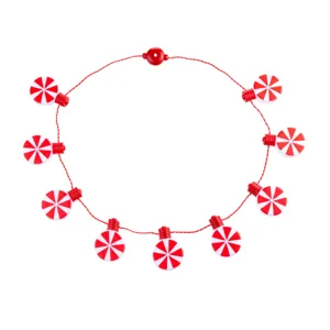 Christmas LED candy necklace light party festive glowing decoration string 9 bulbs red white