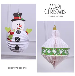 Decorazione sospesa in carta di natalizio pupazzo di neve palla a nido d'ape festa kit.