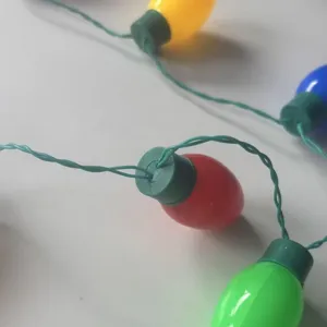 Christmas Glowing LED Bulb Necklace Colorful Plastic Light Up Pendant Necklaces For Holiday Party Night Decorations Unisex Gift Jewelry