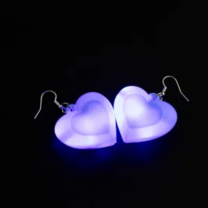 Orecchini a cuore LED luminosi per festa di San Valentino gioielli luminosi trendy