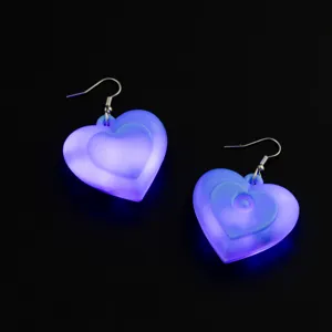 Orecchini a cuore luminosi LED gioielli da festa regalo romantico per donne accessori moda