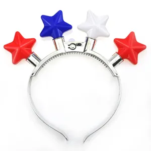 LED Leuchtender Stern Haarreif Rot Weiß Blau Haarband Unabhängigkeitstag Party Accessoire