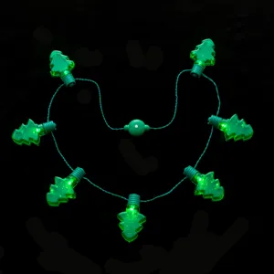 Weihnachtsbaum LED Leuchtende Halskette Kunststoff Licht Up String Anhänger Halsketten Für Feiertagsparty Dekoration Unisex