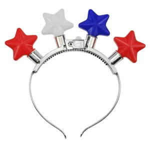 LED Leuchtender Stern Haarreif Patriotischer Haarschmuck Unabhängigkeitstag Party