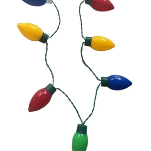 Christmas decorative 7 LED colorful string lights party ambiance glowing necklace decor