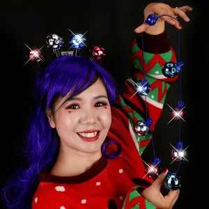 LED light-up headband disco ball glowing hair hoop Christmas party festival accessory
