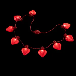 Rote Herz LED Licht Halskette zum Valentinstag leuchtend pfirsichformige Partyaccessoires