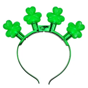 St. Patrick's Tag LED leuchtender Klee Haarreif, grüne Kleeblatt Party Haarschmuck.