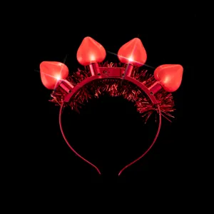 Serre-tete Coeur LED Saint-Valentin Rouge Lumineux Bandeau Cheveux Fete Accessoire 01