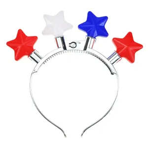 LED leuchtender Stern Haarreif für 4. Juli Unabhängigkeitstag Partyblinkende Haaraccessoires.