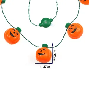 Collier lumineux citrouille d'Halloween guirlande lumineuse avec pendentifs et LED.
