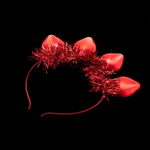 Serre-tête lumineux LED cœur rouge pour fête de Saint-Valentin, accessoire de cheveux guirlande.