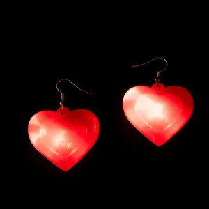 Orecchini a cuore rosso luminosi con luci LED, perfetti gioielli da festa regali per donne ragazze.