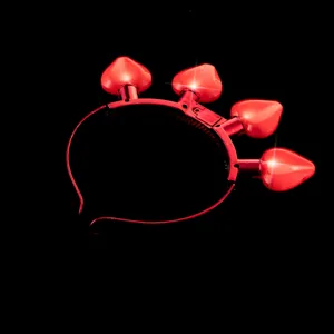 Serre-tête cœur LED Saint-Valentin bandeau lumineux rouge amour pour fête de nuit