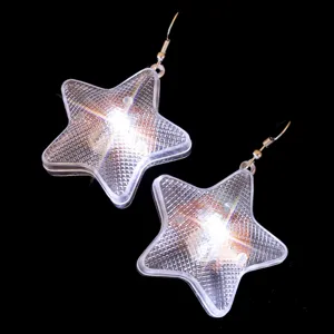 Transparente sternförmige LED leuchtende Ohrringe für Party Nachtclub Mode Schmuck Zubehör