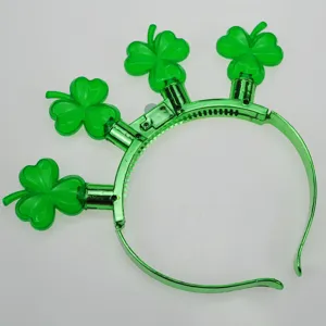 St. Patrick's Day LED light up clover headband green flashing hair hoop party accessory