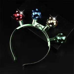 LED light up headband party flashing glowing hair hoop festive holiday costume accessory