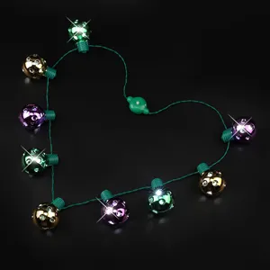 Details of 9LED disco ball string lights, glowing party decoration with green wire control.